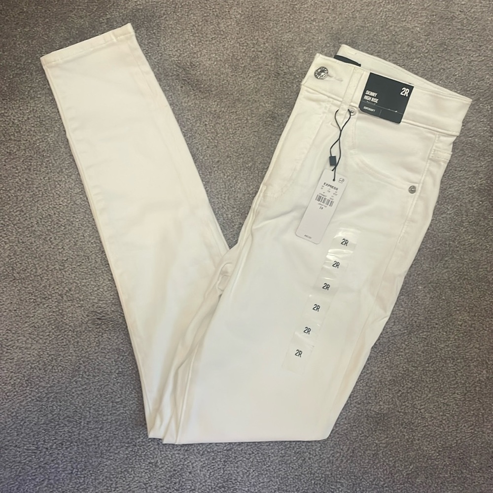Express White Skinny High Rise Jeans